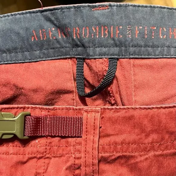 Vtg Abercrombie Fitch Convertible Cargo Pants Womens 6 Low Rise Red Flare 90s - Picture 9 of 11